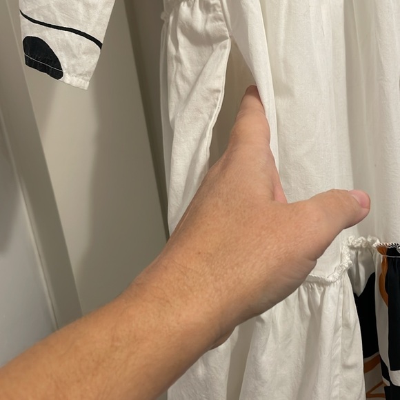 Anthropologie forever that girl puff sleeve shirt dress white & black fl… - Picture 6 of 10